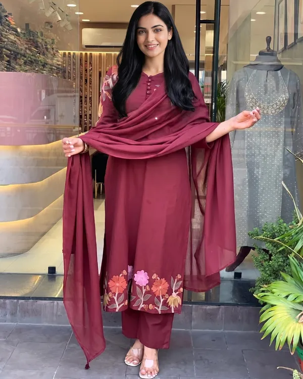 Maroon_Premium_Cotton_With_Full_Embroidery_3-Piece_Suit_Set_For_Women