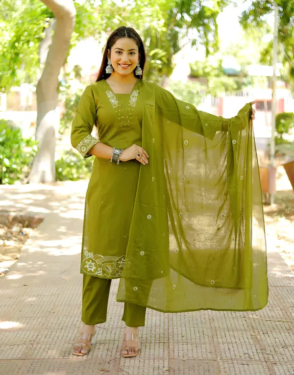 Green_Premium_Mul_Chanderi_With_Embroidery_3-Piece_Suit_Set_For_Women