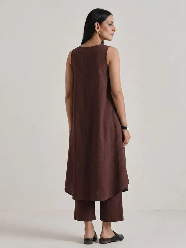 Brown_Premium_Cotton_Slub_Co-Ord_Set_For_Women