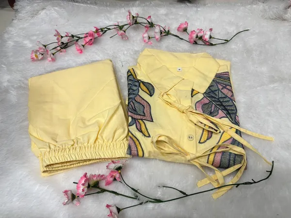 Yellow_Premium_Cotton_And_Polyester_Co-Ord_Set_For_Women
