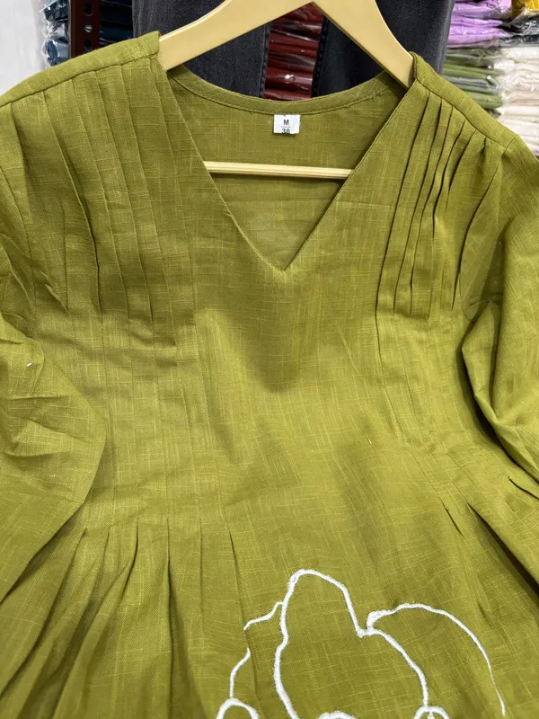 Green_Premium_Cotton_Slub_With_Pintex_And_Embroidery_Work_Co-Ord_Set_For_Women