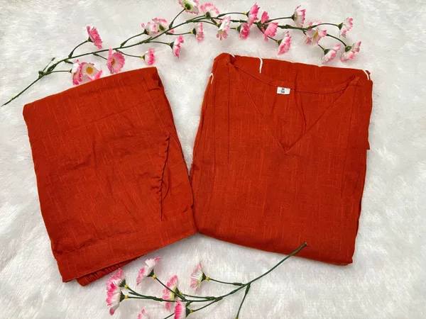 Brown_Premium_Cotton_Slub_With_Pintex_And_Embroidery_Work_Co-Ord_Set_For_Women