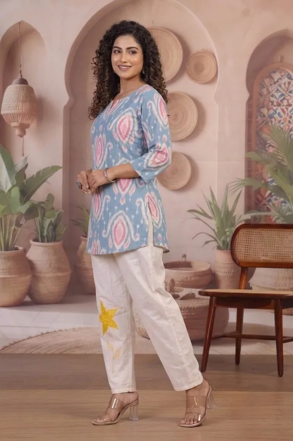 Blue_And_White_Premium_Cambric_Cotton_Co-Ord_Set_For_Women