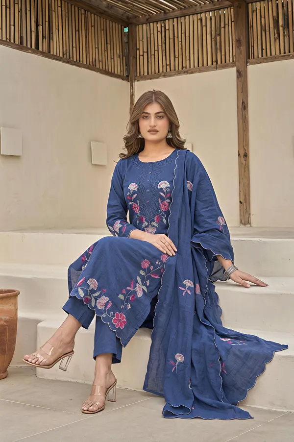 Blue_Premium_Mul_Chanderi_With_Embroidery_Kurta_Set_For_Women
