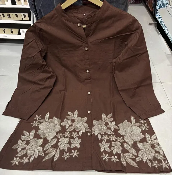 Brown_Premium_Cotton_With_Embroidery_Co-Ord_Set_For_Women