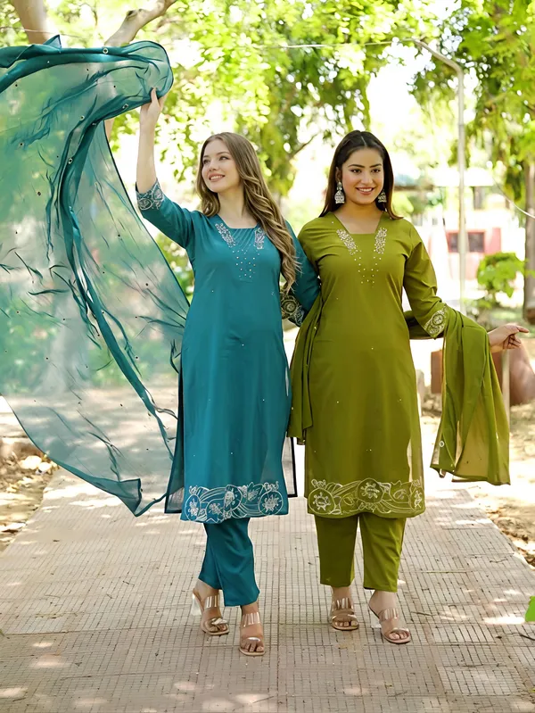 Teal_Premium_Mul_Chanderi_With_Embroidery_3-Piece_Suit_Set_For_Women