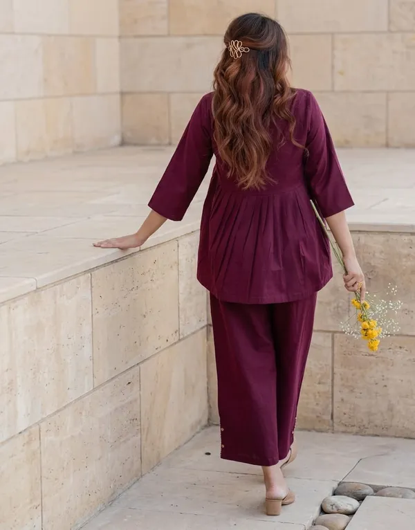 Purple_Premium_Pure_Cotton_With_Hand_Embroidery_Co-Ord_Set_For_Women