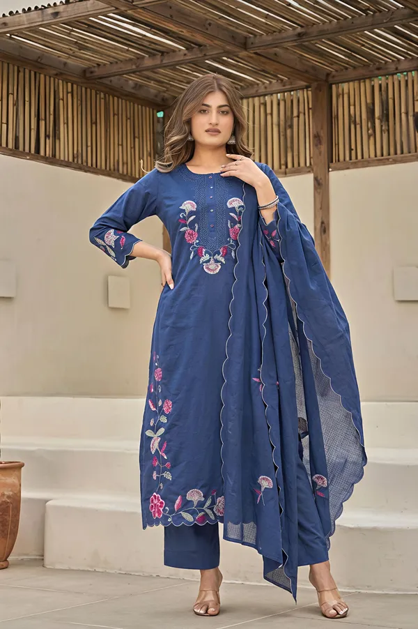 Blue_Premium_Mul_Chanderi_With_Embroidery_Kurta_Set_For_Women