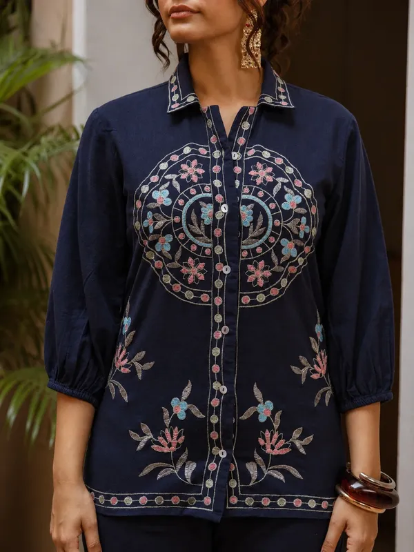Blue_Premium_Cotton_Flex_With_Full_Embroidery_Co-Ord_Set_For_Women