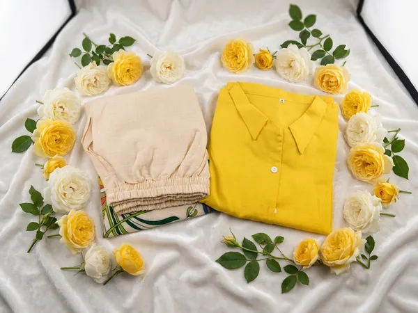 Yellow_And_White_Premium_Cotton_Slub_Co-Ord_Set_For_Women