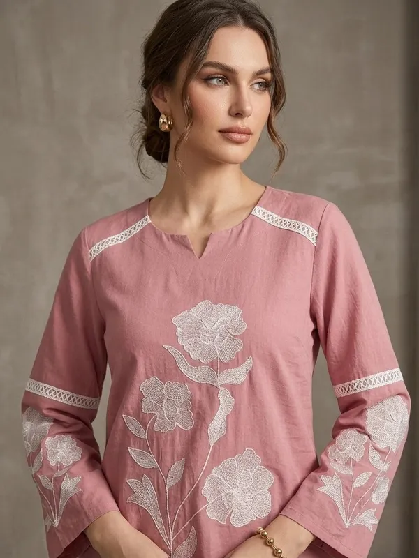 Pink_Premium_Cambric_Cotton_Dabu_Co-Ord_Set_For_Women