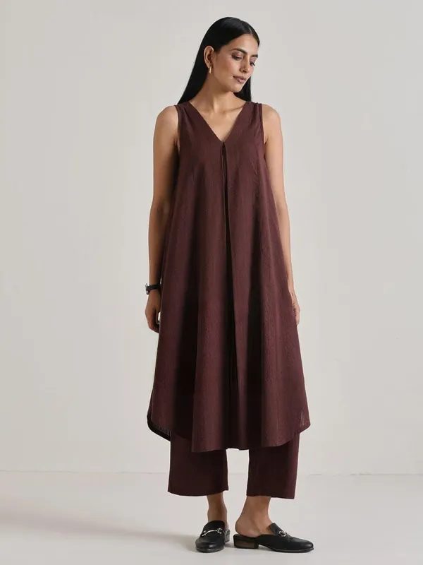 Brown_Premium_Cotton_Slub_Co-Ord_Set_For_Women