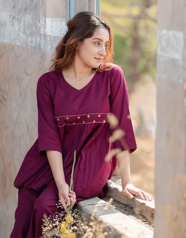 Purple_Premium_Pure_Cotton_With_Hand_Embroidery_Co-Ord_Set_For_Women