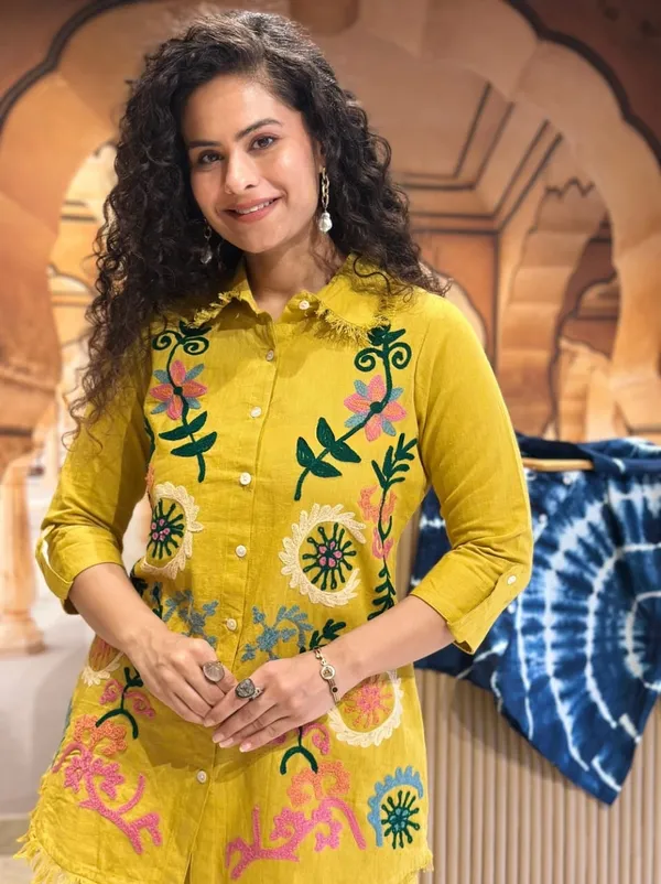 Yellow_Premium_Pure_Cotton_With_Full_Embroidery_Co-Ord_Set_For_Women