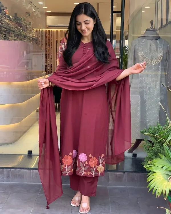 Maroon_Premium_Cotton_With_Full_Embroidery_3-Piece_Suit_Set_For_Women