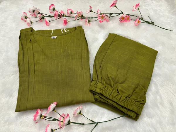 Green_Premium_Cotton_Slub_With_Pintex_And_Embroidery_Work_Co-Ord_Set_For_Women