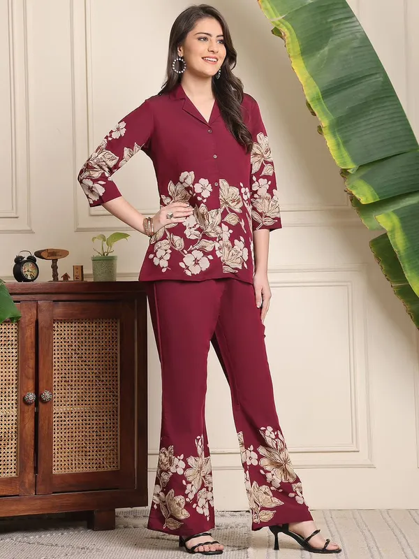 Wine_Premium_Printed_Cotton_Printed_Co-Ord_Set_For_Women