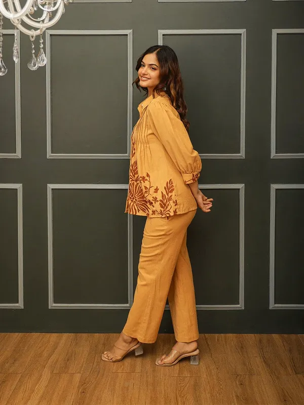 Mustard_Yellow_Premium_Cotton_With_Embroidery_Co-Ord_Set_For_Women