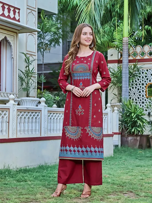Purple_Premium_Cambric_Cotton_Kurta_Set_For_Women