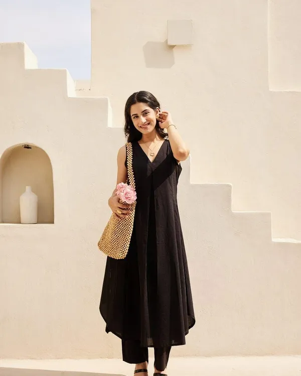 Black_Premium_Cotton_Slub_Co-Ord_Set_For_Women