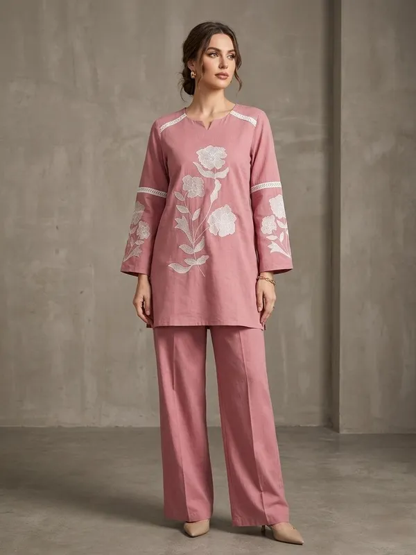 Pink_Premium_Cambric_Cotton_Dabu_Co-Ord_Set_For_Women