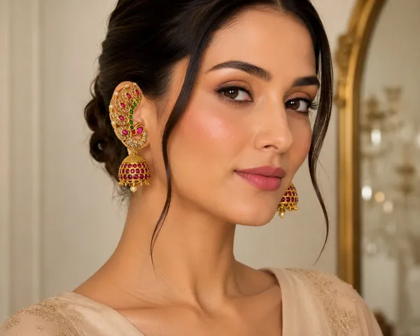 Rivah_Royal_Peacock_Jhumka_Ear_Cuff_Earrings_with_Ruby_&_Emerald_Stone_Detailing_Alloy_Jhumki_Earring,_Drops_&_Danglers_()