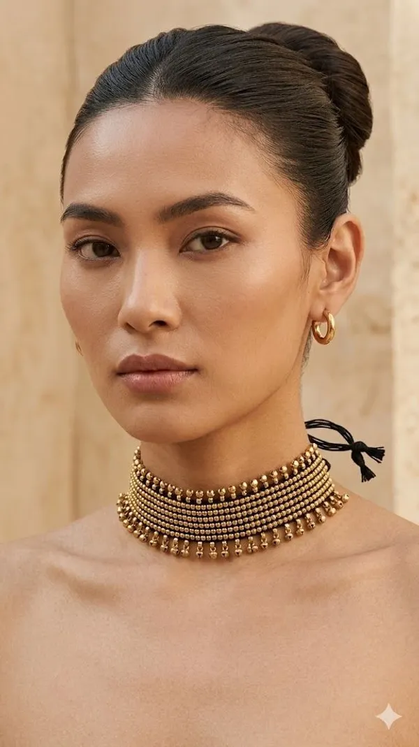 Rivah_Royal_Golden_Multi-Layer_Beaded_Choker_Necklace_with_Traditional_Fringe_Design_Beads_Alloy_Choker_()