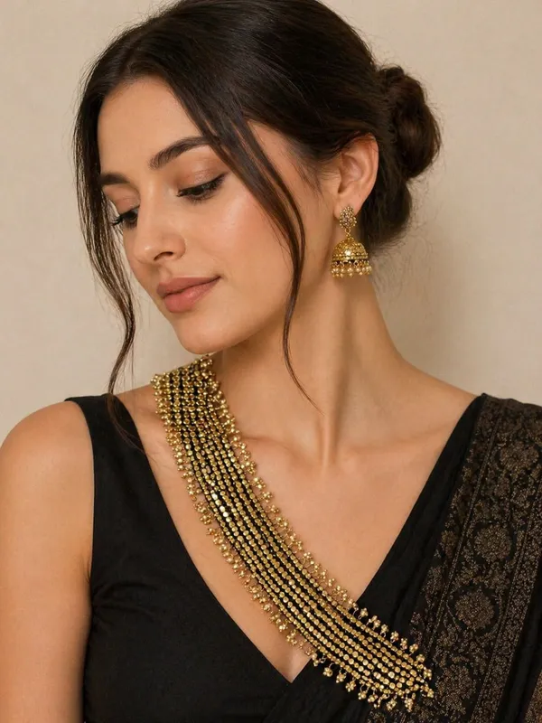 Rivah_Royal_Golden_Multi-Layer_Beaded_Choker_Necklace_with_Traditional_Fringe_Design_Beads_Alloy_Choker_()