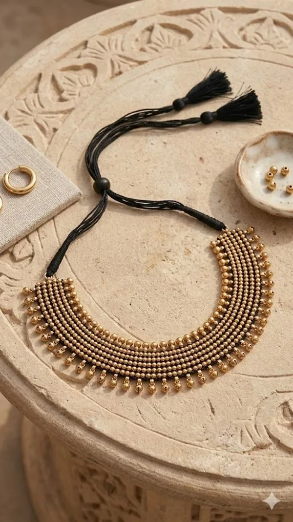 Rivah_Royal_Golden_Multi-Layer_Beaded_Choker_Necklace_with_Traditional_Fringe_Design_Beads_Alloy_Choker_()