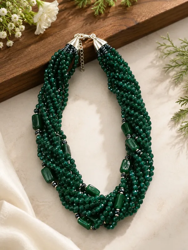 RIVAH_Emerald_Green_Multi-Strand_Beaded_Statement_Necklace