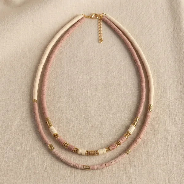 Pink_And_Gold_Polymer_Clay_Beads_Necklace_For_Women_Dori_Necklace