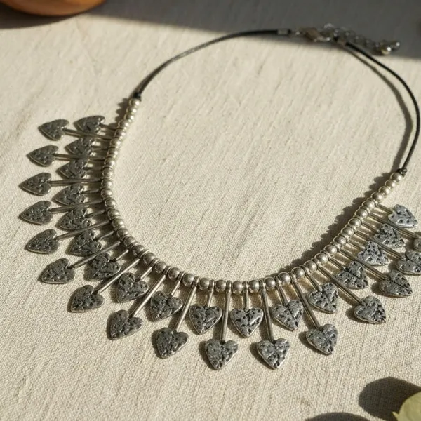 Light_Golden_Metal_Multi-Layer_Collar_Necklace_Metal_Necklace