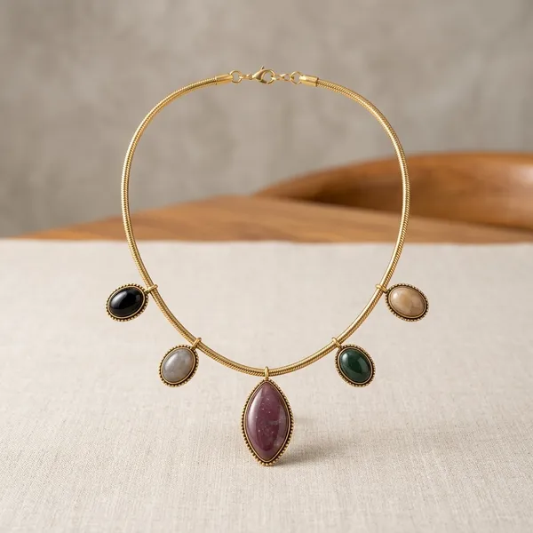 Agate,_Onyx_Alloy_Necklace