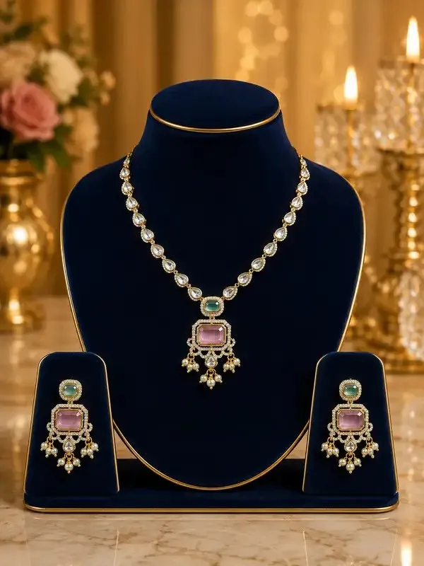 Blush_Pink_Gold-Plated_Kundan_Polki_Pendant_Set_For_Women
