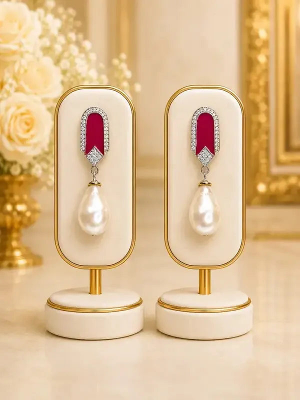 Red_Gold-Plated_Ruby_Enamel_Baroque_Pearl_Drop_Earrings_For_Women