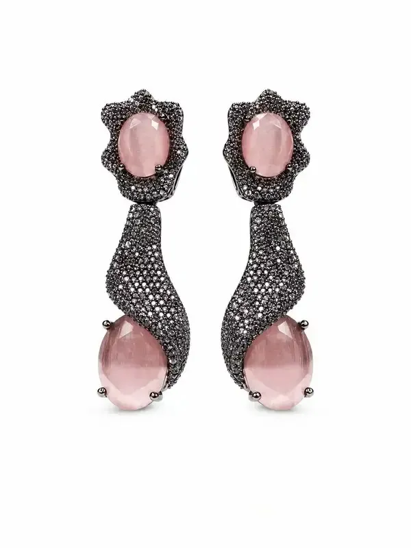 Rose_Pink_Gold-Plated_Rose_Quartz_Black_Pave_Drop_Earrings_For_Women