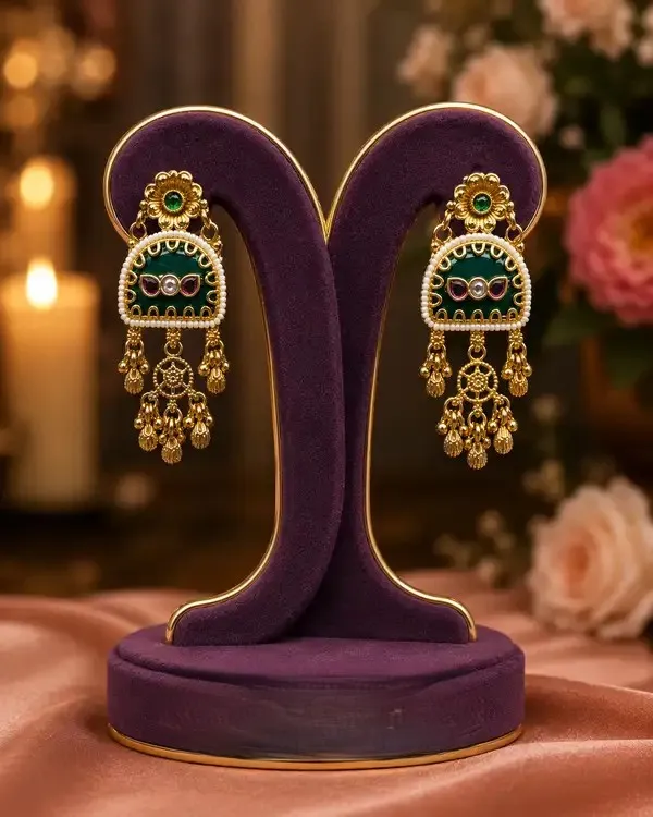 Green_Gold-Plated_Kundan_Meenakari_Necklace_Set_For_Women