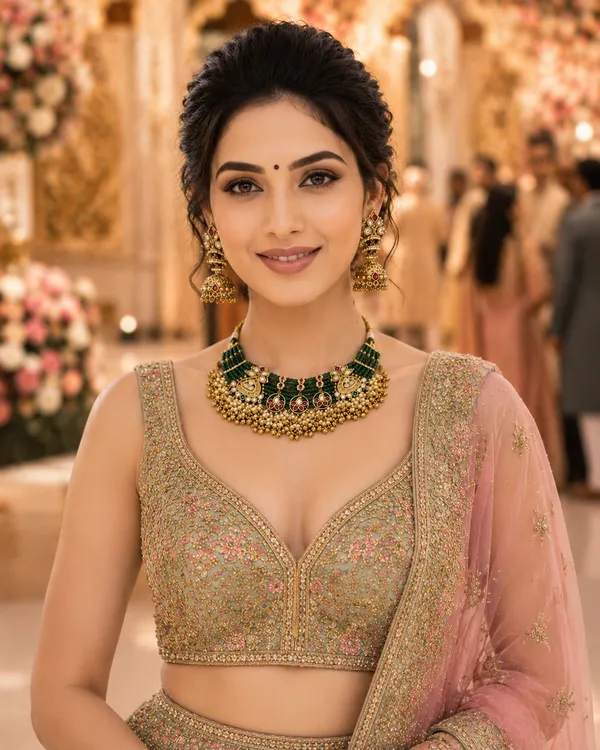 Green_Kundan_Polki_Emerald_Bead_Choker_Set_For_Women