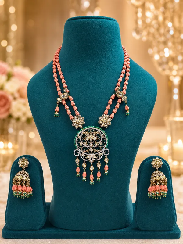 Coral_Red_Kundan_Meenakari_Rani_Haar_Necklace_Set_For_Women