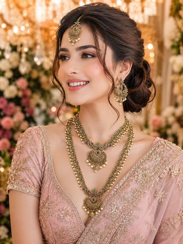 Multicolor_Kundan_Antique_Gold-Plated_Bridal_Layered_Necklace_Set_For_Women