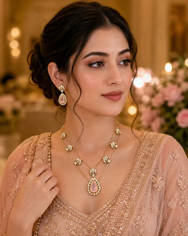 Rose_Pink_Kundan_Rose_Quartz_Double_Layer_Necklace_For_Women