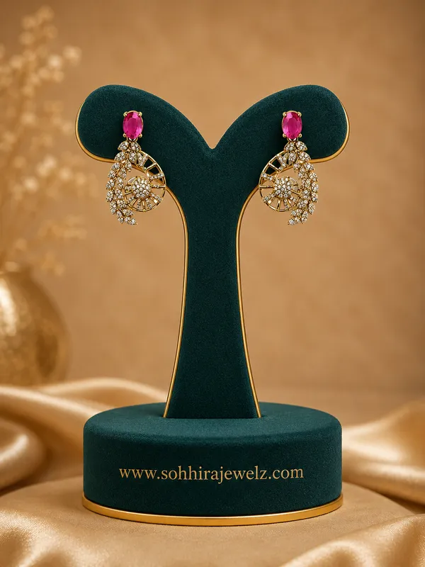 Red_Cz_Diamond_Ruby_Swirl_Pendant_Necklace_Set_For_Women