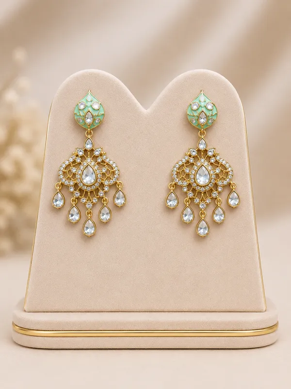 Mint_Green_Meenakari_Polki_Cz_Crescent_Hasli_Necklace_Set_For_Women