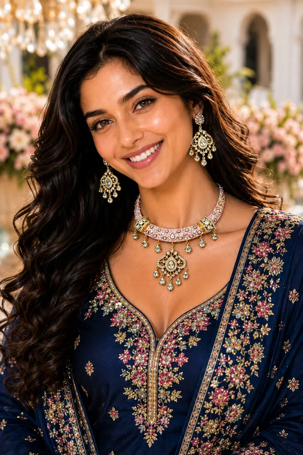 Pink_Polki_Meenakari_Crescent_Hasli_Necklace_Set_For_Women