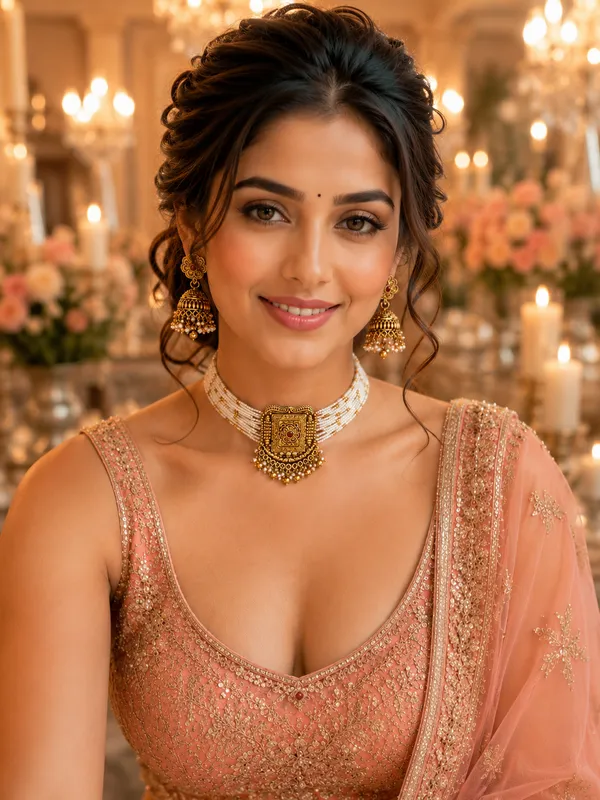 Antique_Gold_Pearl_Gold-Plated_Multi-Strand_Choker_Set_For_Women