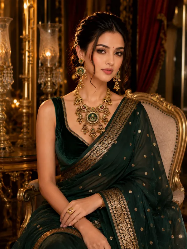Gold_Meenakari_Elephant_Motif_Ghungroo_Necklace_Set_For_Women