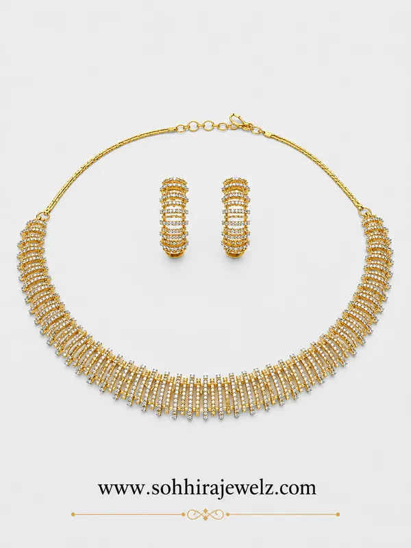 Golden_Gold-Plated_Cz_Multi-Bar_Cascade_Necklace_Set_For_Women