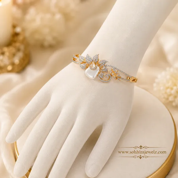 Golden_Gold-Plated_Baroque_Pearl_Cz_Butterfly_Bracelet_For_Women