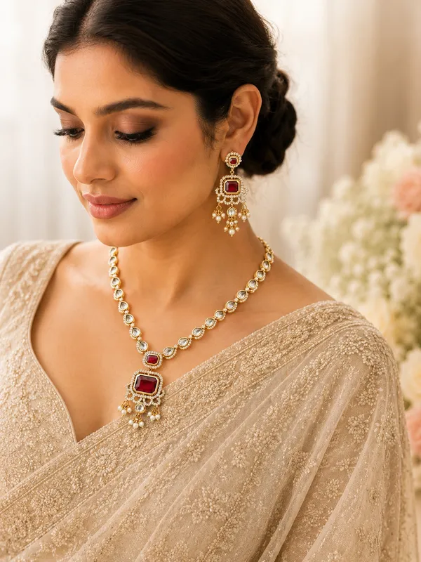 Red_Gold-Plated_Kundan_Ruby_Teardrop_Pendant_Set_For_Women
