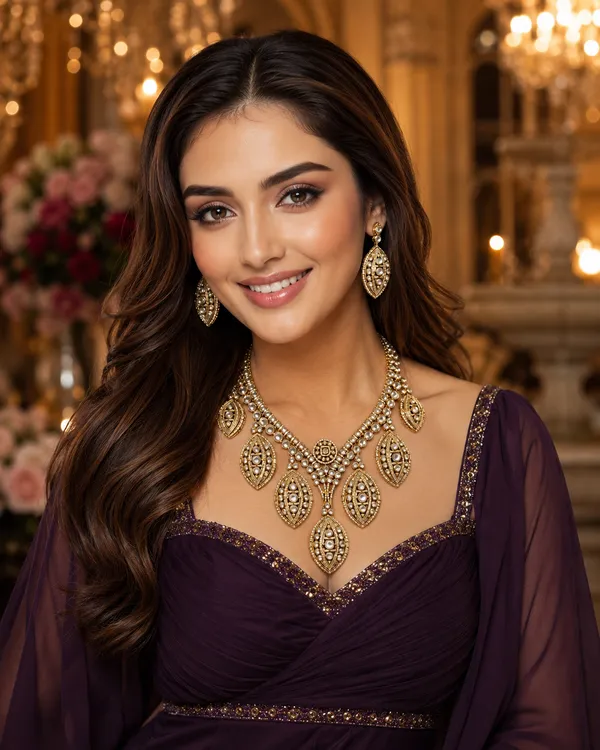 Golden_Polki_Cz_Marquise_Leaf_Pearl_Necklace_Set_For_Women